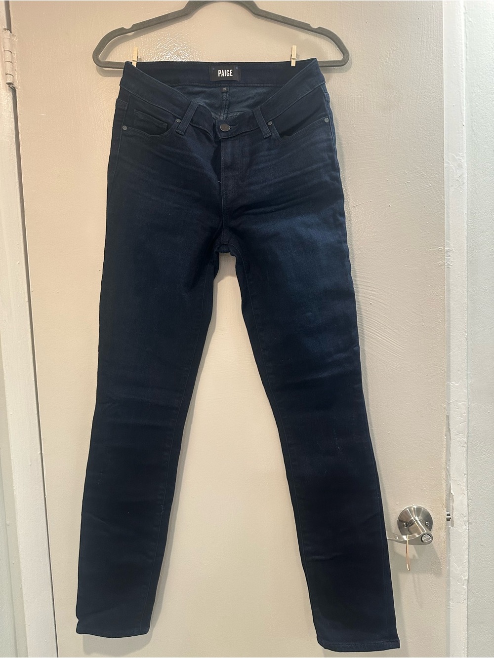 PAIGE Navy High-Rise Skinny Jeans